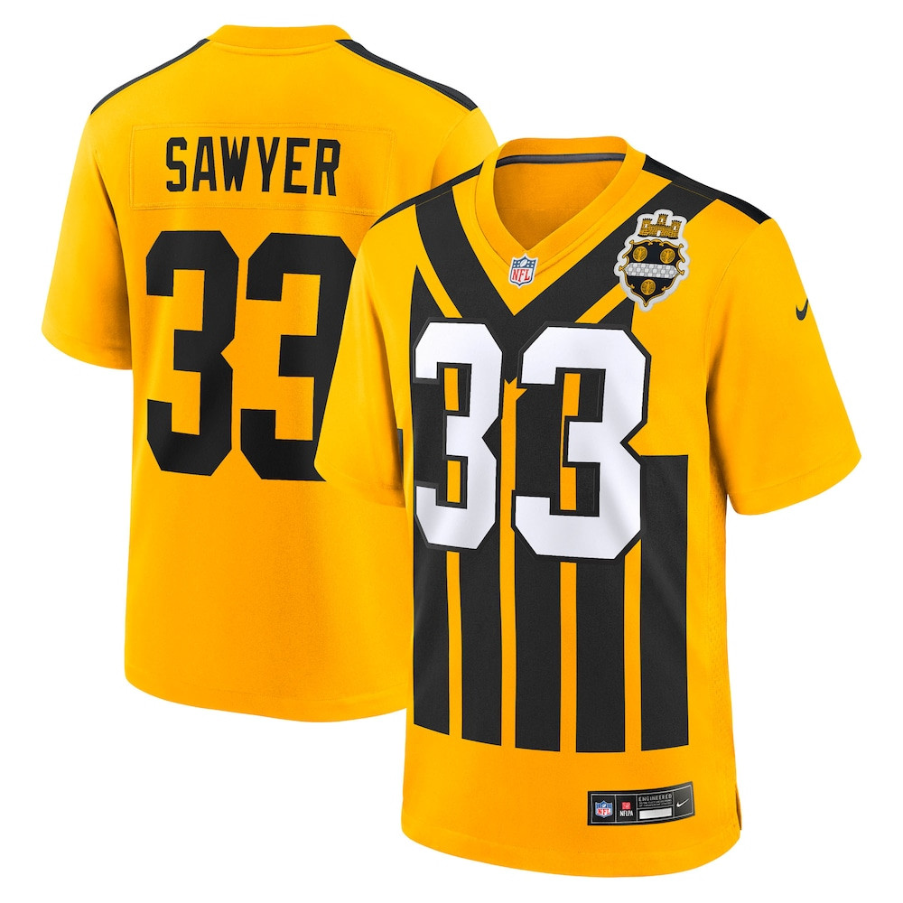 Pittsburgh Steelers Merch - Men's Jack Sawyer Alternate Game Jersey, Gold - Cool Gifts For Football Fans
