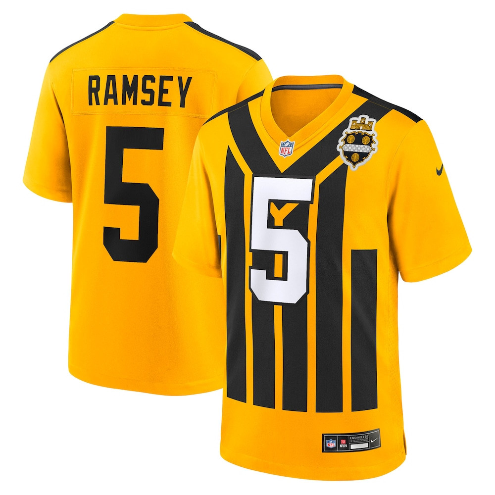 Pittsburgh Steelers Merch - Men's Jalen Ramsey Alternate 1933 Throwback Game Jersey, Gold - Best Football Gifts 1 - Unicasport Pittsburgh Steelers Merch - Men's Jalen Ramsey Alternate 1933 Throwback Game Jersey, Gold - Best Football Gifts