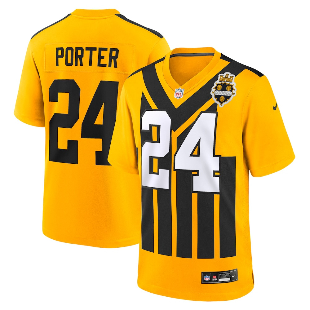 Pittsburgh Steelers Merch - Men's Joey Porter Jr. Alternate 1933 Throwback Game Jersey, Gold 1 - Unicasport Pittsburgh Steelers Merch - Men's Joey Porter Jr. Alternate 1933 Throwback Game Jersey, Gold