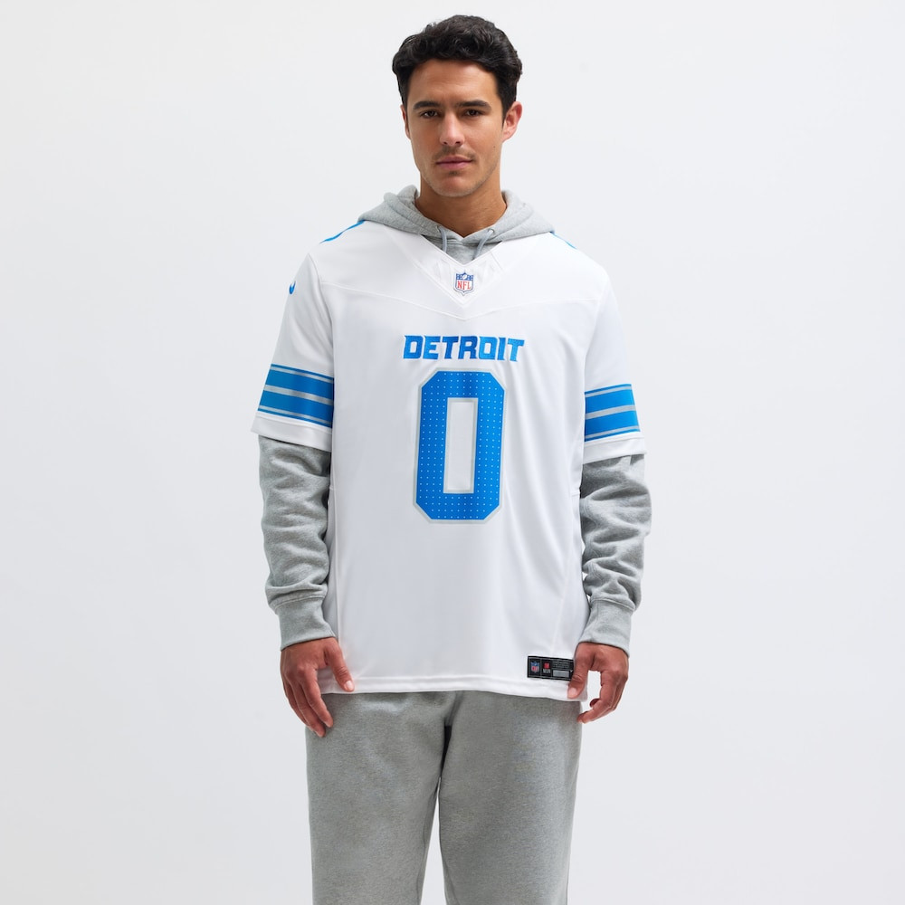 Detroit Lions Merch - Men's Jahmyr Gibbs Vapor F.U.S.E. Limited Jersey, White - Football Gift Idea