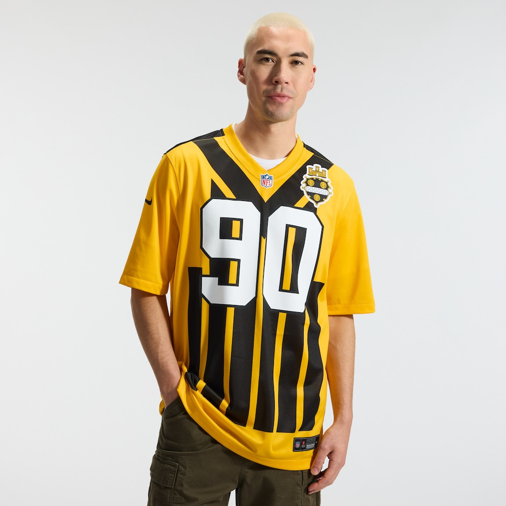 Pittsburgh Steelers Merch - Men's T.J. Watt Alternate 1933 Throwback Game Jersey, Gold - Birthday Gift For Football Lover