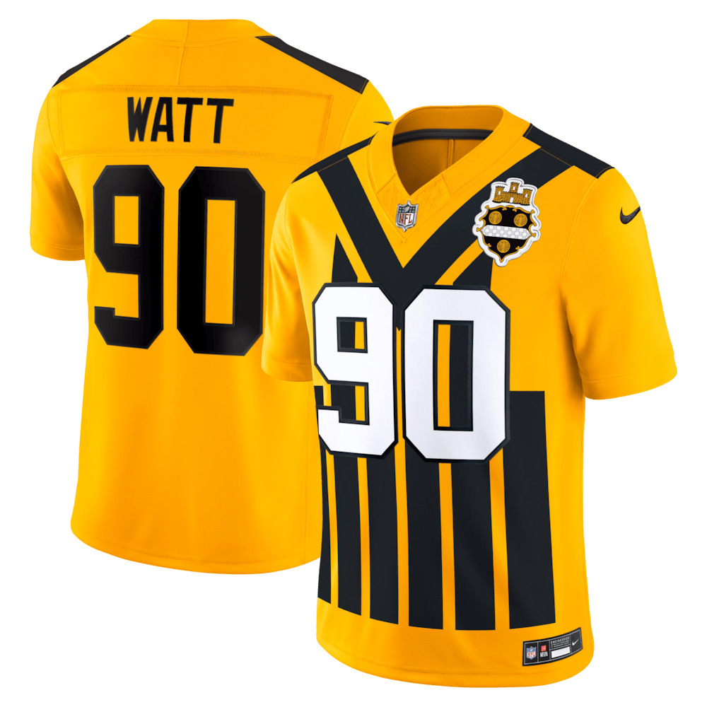 Pittsburgh Steelers Merch - Men's T.J. Watt Alternate Vapor F.U.S.E. Stitched Limited Jersey, Gold 1 - Unicasport Pittsburgh Steelers Merch - Men's T.J. Watt Alternate Vapor F.U.S.E. Stitched Limited Jersey, Gold