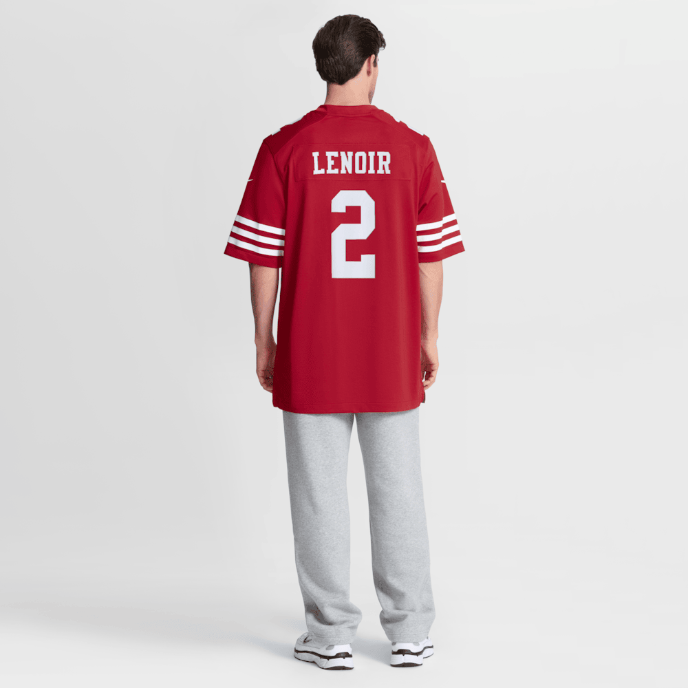 San Francisco 49ers Merch - Men's Deommodore Lenoir Scarlet Game Jersey 1 - Unicasport San Francisco 49ers Merch - Men's Deommodore Lenoir Scarlet Game Jersey