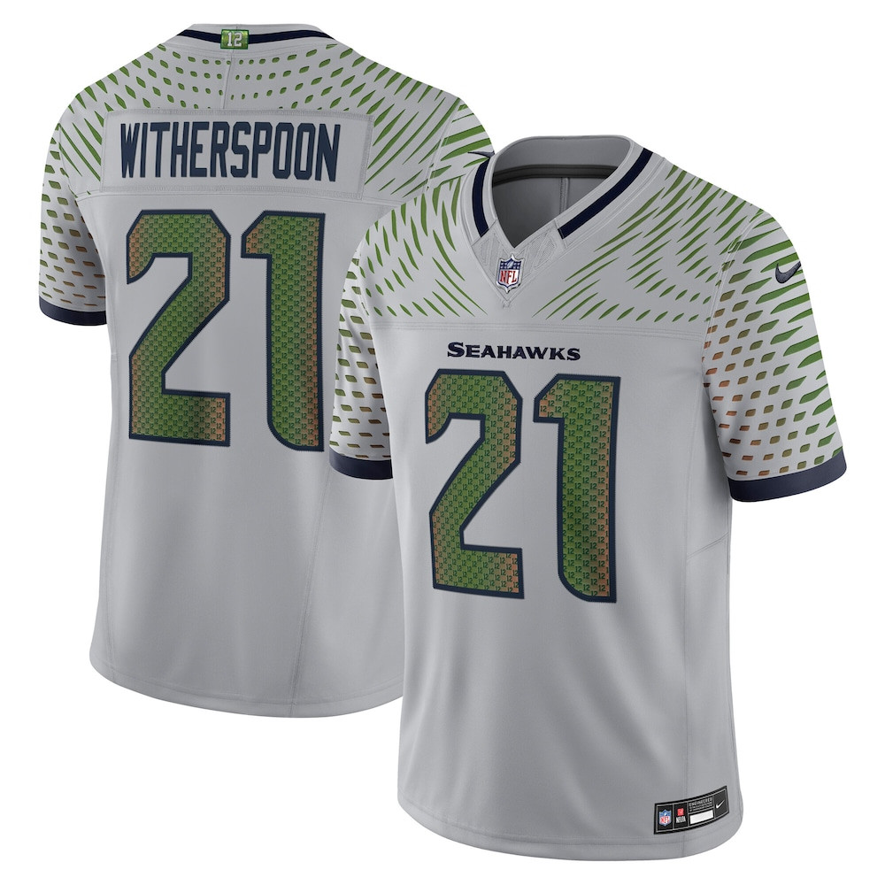Seattle Seahawks Merch - Men's Devon Witherspoon Wolf Gray 2025 Rivalries Collection Stitched Limited Jersey - Good Gifts For Football Fans 1 - Unicasport Seattle Seahawks Merch - Men's Devon Witherspoon Wolf Gray 2025 Rivalries Collection Stitched Limited Jersey - Good Gifts For Football Fans