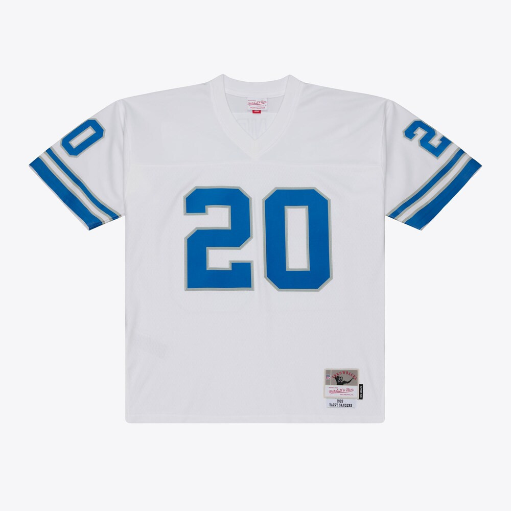 Detroit Lions Merch - Men's Barry Sanders 1989 Legacy Replica Player Jersey, White - American Football Gift Ideas 1 - Unicasport Detroit Lions Merch - Men's Barry Sanders 1989 Legacy Replica Player Jersey, White - American Football Gift Ideas