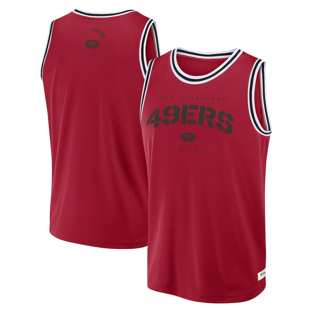 San Francisco 49ers Merch - Men's Fanatics Scarlet Elements Future Ground Jersey Tank Top - Great Football Gifts 1 - Unicasport San Francisco 49ers Merch - Men's Fanatics Scarlet Elements Future Ground Jersey Tank Top - Great Football Gifts