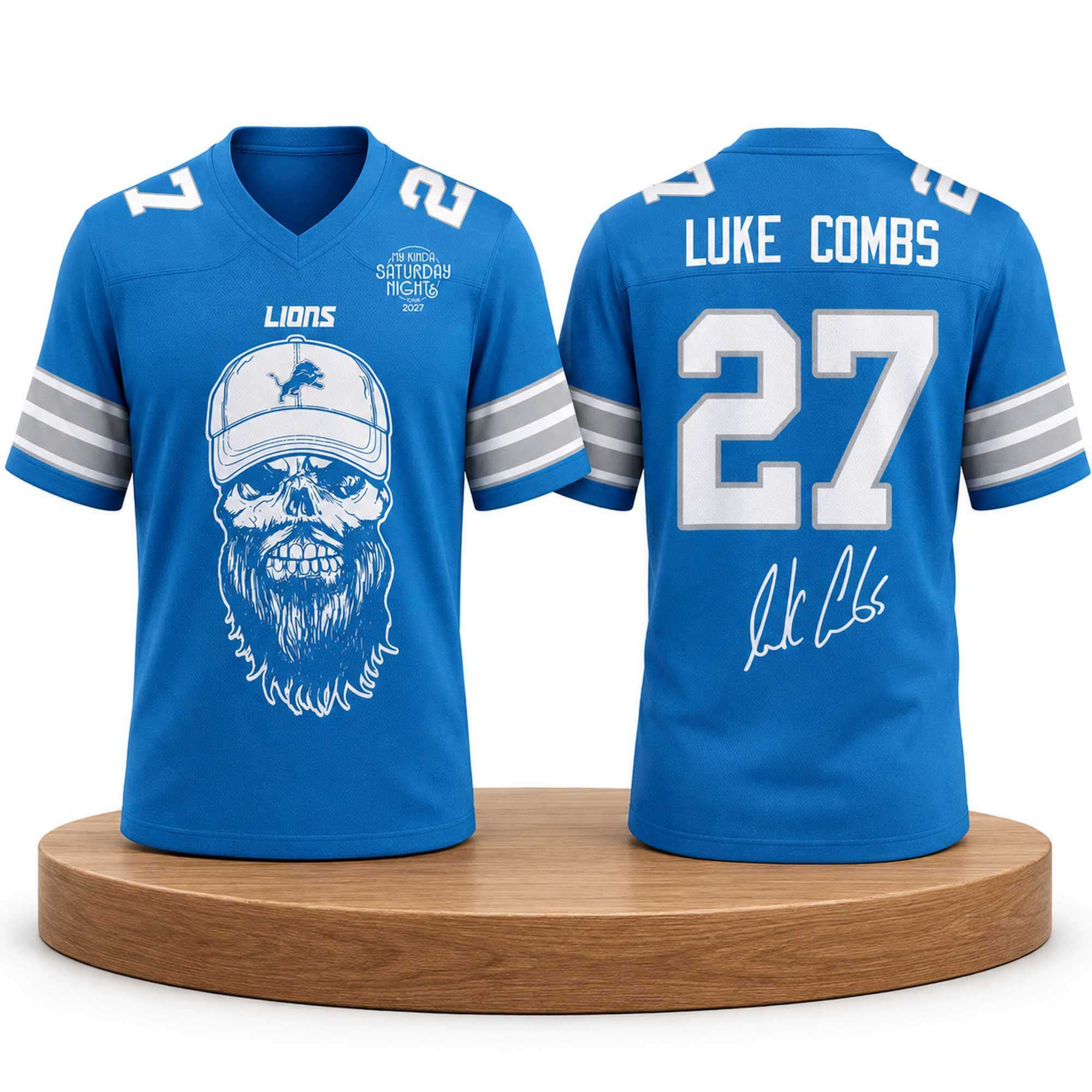 Lions x Luke Combs My Kinda Saturday Night Tour 2027 Jersey Detroit Lions Merch Gifts For Dad 1 - Unicasport Lions x Luke Combs My Kinda Saturday Night Tour 2027 Jersey Detroit Lions Merch Gifts For Dad