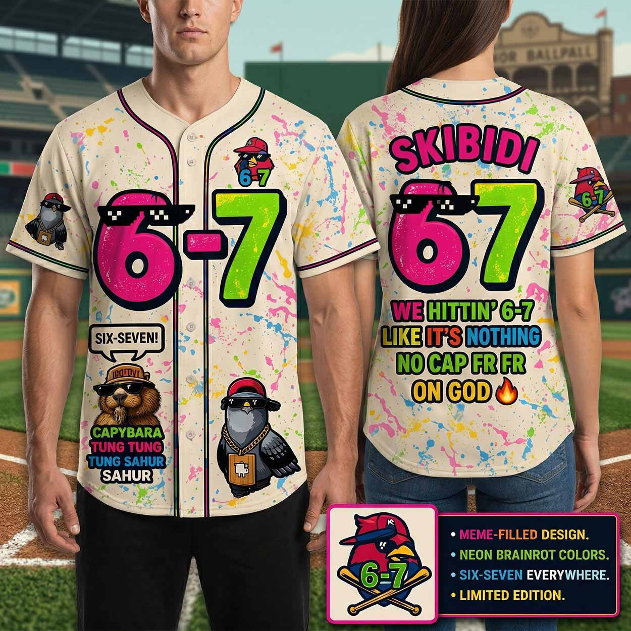 Memphis Redbirds 6-7 Brainrot Jersey 1 - Unicasport Memphis Redbirds 6-7 Brainrot Jersey