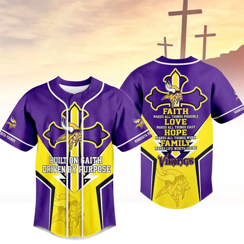 Minnesota Vikings Blessed Beyond The Score Baseball Jersey MN Vikings Merch Fan Clothing 1 - Unicasport Minnesota Vikings Blessed Beyond The Score Baseball Jersey MN Vikings Merch Fan Clothing