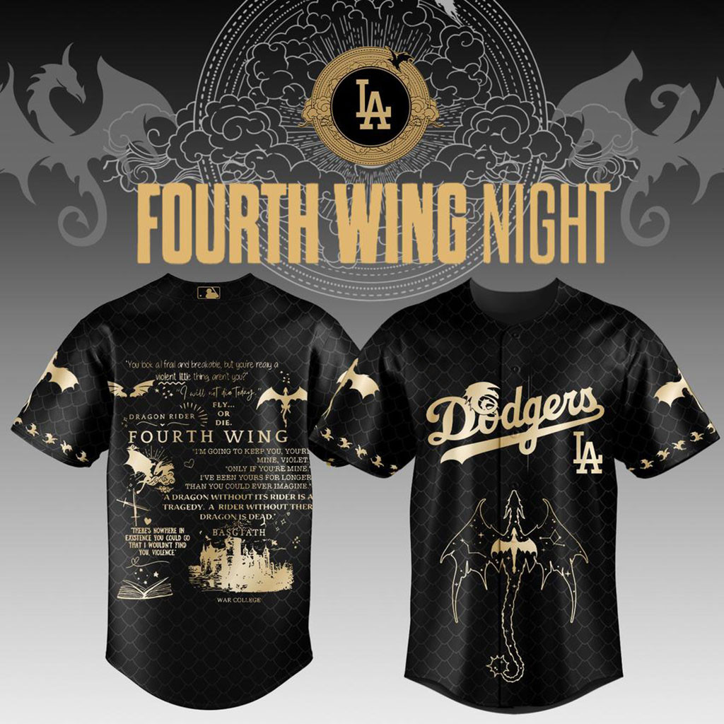 Los Angeles Dodgers X Fourth Wing Night Baseball Jersey Dragon And Quotes Jersey Fan Merch 1 - Unicasport Los Angeles Dodgers X Fourth Wing Night Baseball Jersey Dragon And Quotes Jersey Fan Merch
