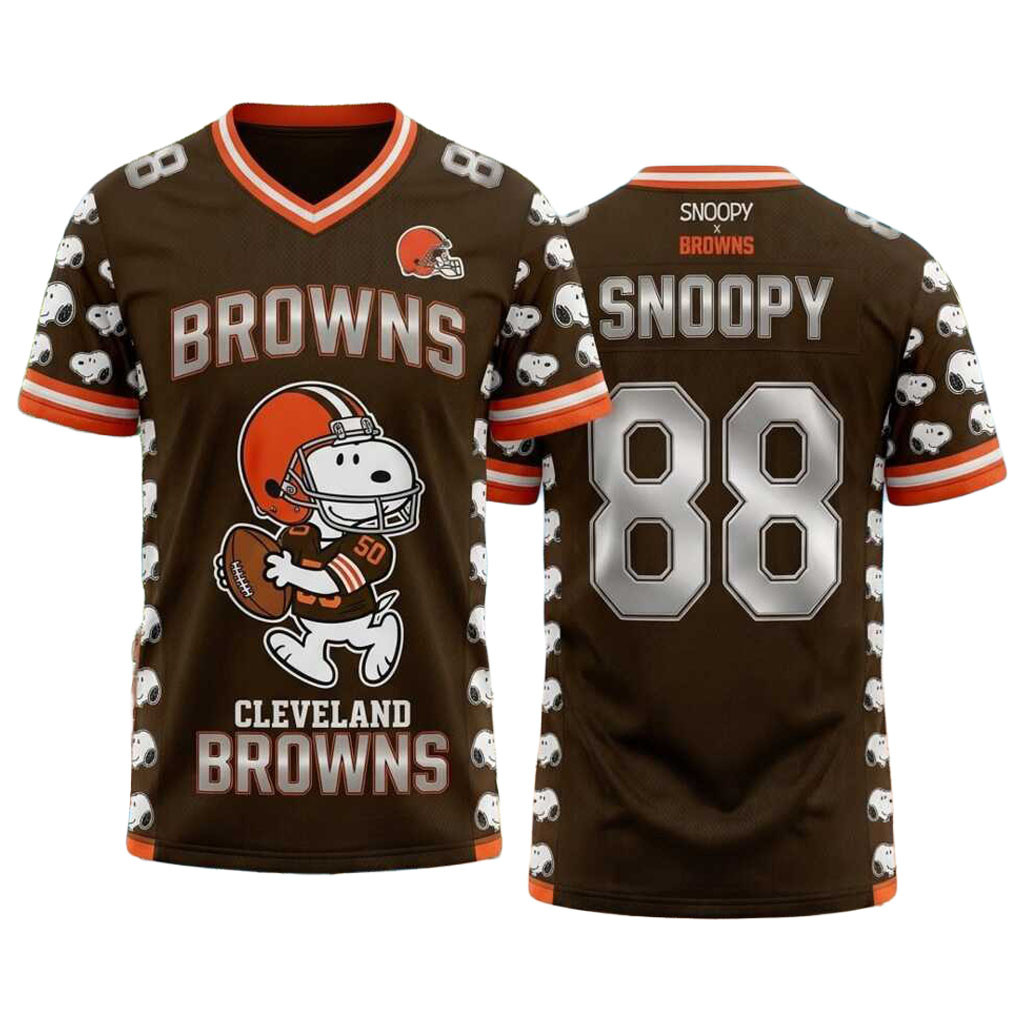 Cleveland Browns Snoopy Football Outfit Jersey Cleveland Browns Merch Gift For Game Day 1 - Unicasport Cleveland Browns Snoopy Football Outfit Jersey Cleveland Browns Merch Gift For Game Day