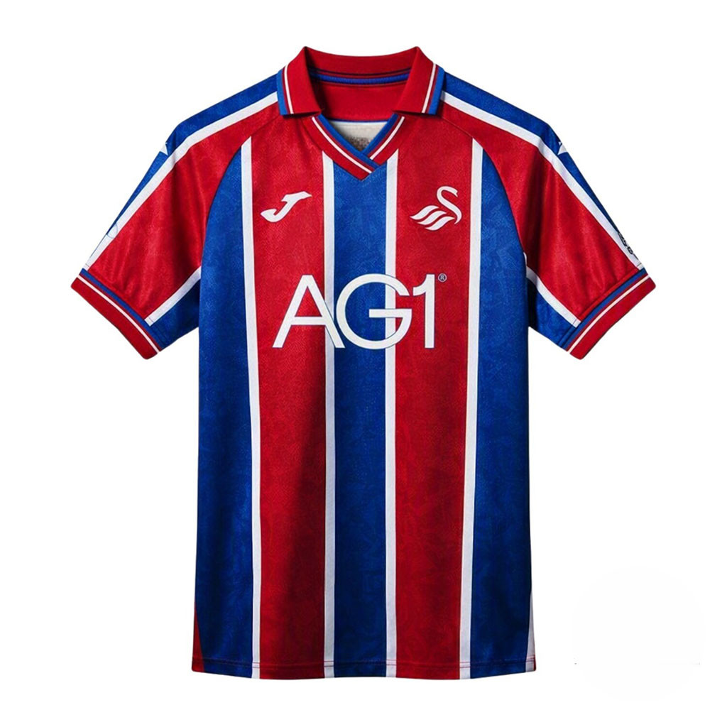 Swansea City Home Polo Jersey 2026 Red Blue Striped Joma With Ag1 Sponsor Apparel Him Gifts 1 - Unicasport Swansea City Home Polo Jersey 2026 Red Blue Striped Joma With Ag1 Sponsor Apparel Him Gifts