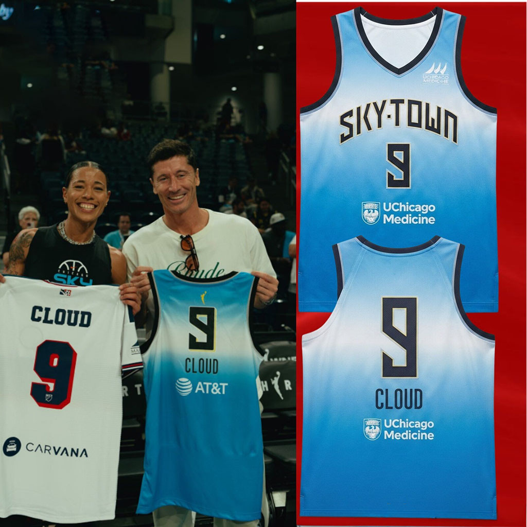 Robert Lewandowski Holding Chicago Sky WNBA Rebel V-Neck Basketball Jersey #9 Natasha Cloud Shirt 1 - Unicasport Robert Lewandowski Holding Chicago Sky WNBA Rebel V-Neck Basketball Jersey #9 Natasha Cloud Shirt