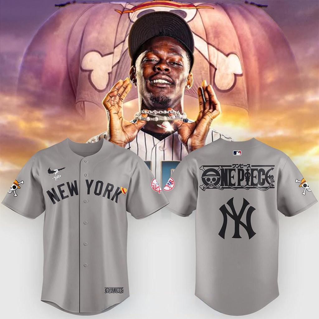 New York Yankees X One Piece 2026 All Grey Day Baseball Jersey NY Yankees Merch Fan Gifts 1 - Unicasport New York Yankees X One Piece 2026 All Grey Day Baseball Jersey NY Yankees Merch Fan Gifts