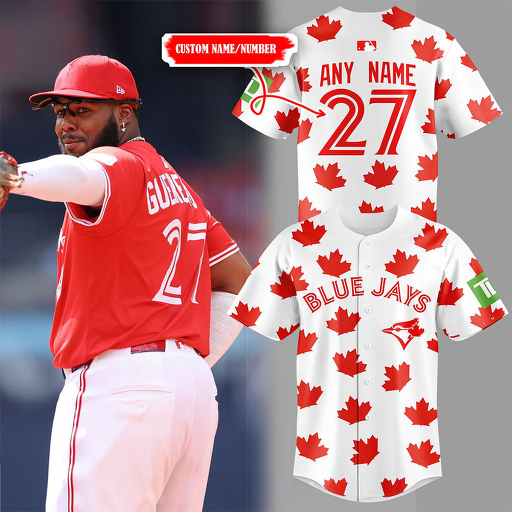 Personalized Toronto Blue Jays X Happy Canada Day Baseball Jersey 2026 2027 Blue Jays Merch 1 - Unicasport Personalized Toronto Blue Jays X Happy Canada Day Baseball Jersey 2026 2027 Blue Jays Merch
