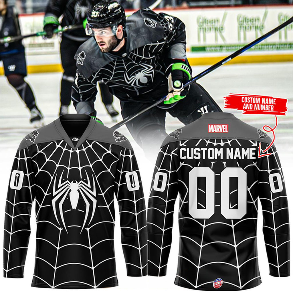 Personalized Savannah Ghost Pirates X Spider-man Marvel Game Night 2026 Hockey Jersey Fan Merch 1 - Unicasport Personalized Savannah Ghost Pirates X Spider-man Marvel Game Night 2026 Hockey Jersey Fan Merch