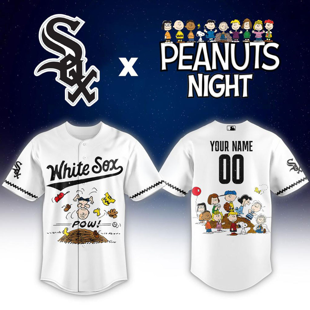 Custom Chicago White Sox x Peanuts Night Baseball Jersey White Sox Merch Gifts For Fans 1 - Unicasport Custom Chicago White Sox x Peanuts Night Baseball Jersey White Sox Merch Gifts For Fans