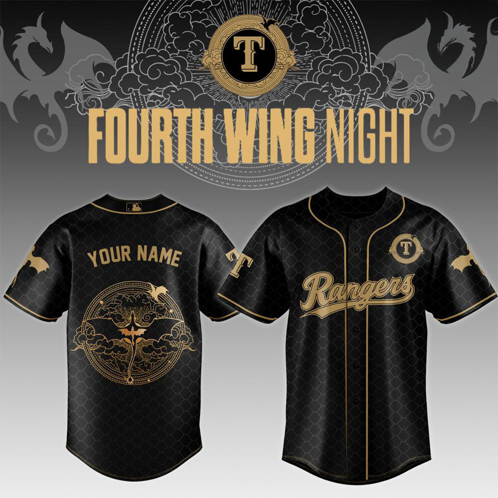 Custom Texas Rangers x Fourth Wing Night Baseball Jersey Rangers Merch Baseball Fans Gifts 1 - Unicasport Custom Texas Rangers x Fourth Wing Night Baseball Jersey Rangers Merch Baseball Fans Gifts