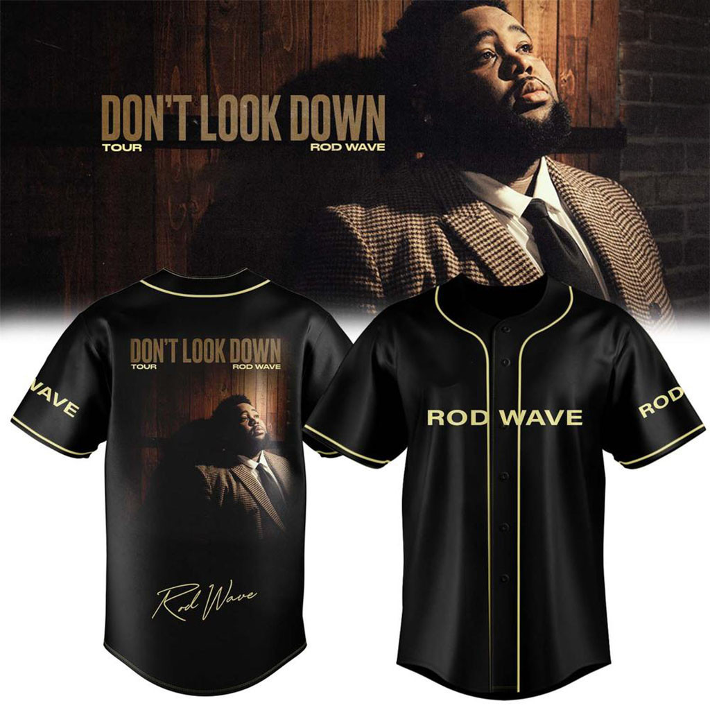Rod Wave Merch Don't Look Down Tour 2026 Music Concert Signature Baseball Jersey Fans Gifts 1 - Unicasport Rod Wave Merch Don't Look Down Tour 2026 Music Concert Signature Baseball Jersey Fans Gifts