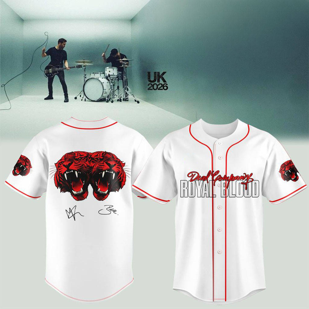 Royal Blood Merch UK Tour 2026 Unpeople Special Guest Signature Baseball Jersey White 1 - Unicasport Royal Blood Merch UK Tour 2026 Unpeople Special Guest Signature Baseball Jersey White