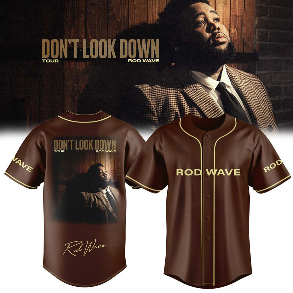Rod Wave Don't Look Down Tour 2026 Music Concert Signature Baseball Jersey Rod Wave Merch 1 - Unicasport Rod Wave Don't Look Down Tour 2026 Music Concert Signature Baseball Jersey Rod Wave Merch