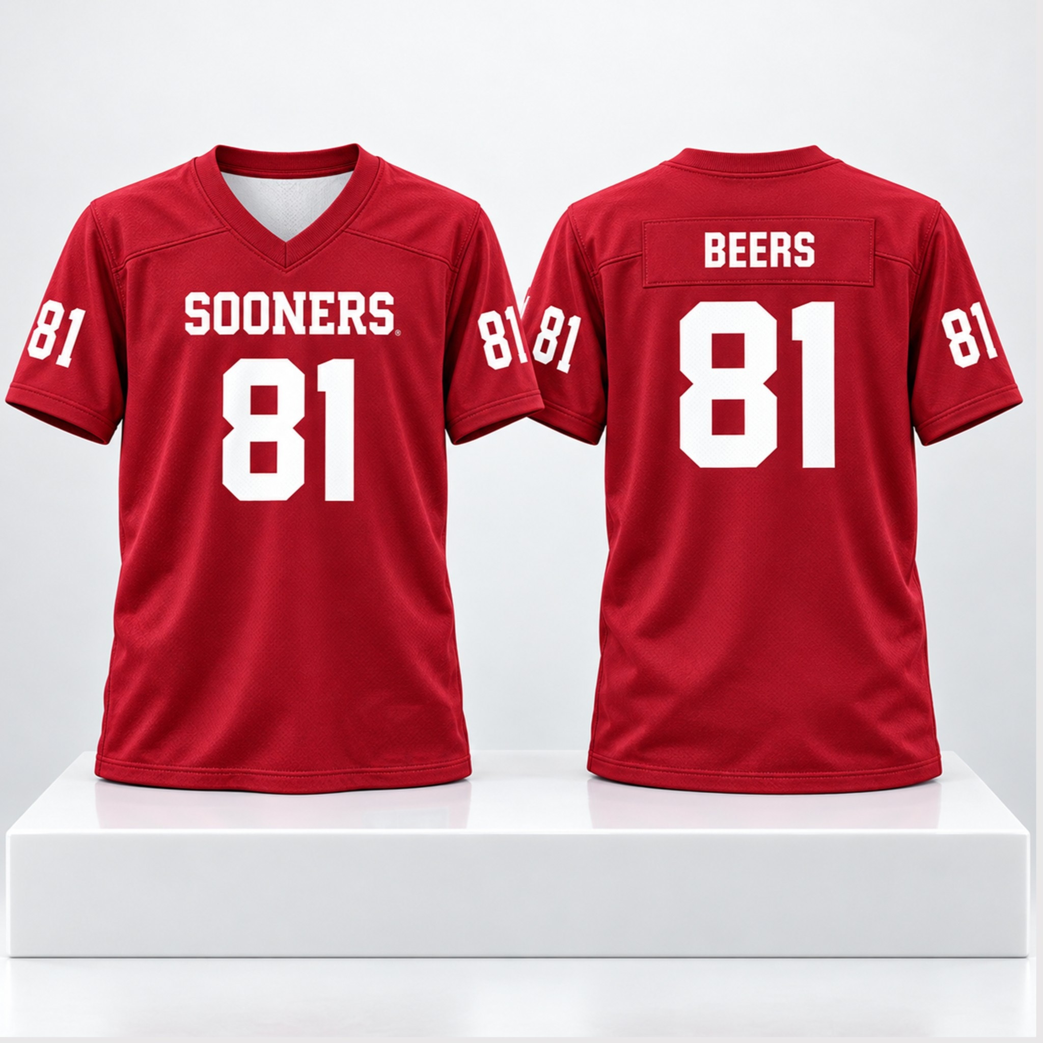 Oklahoma Sooners Crimson Rocky Beers 81 Football 2026 Jersey Oklahoma Sooners Merch Fan Gifts 1 - Unicasport Oklahoma Sooners Crimson Rocky Beers 81 Football 2026 Jersey Oklahoma Sooners Merch Fan Gifts