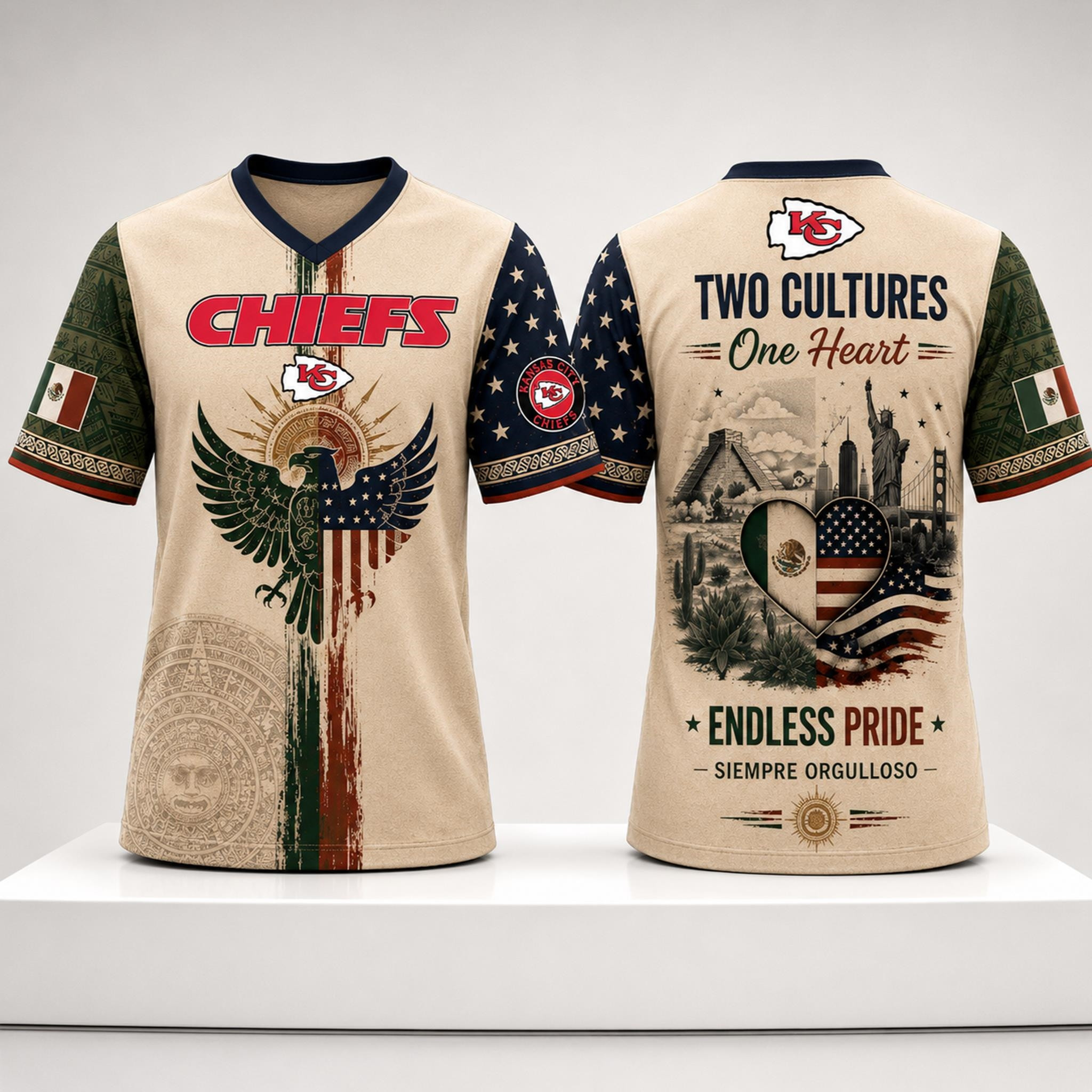 KC Chiefs Mexican Two Cultures One Heart American Heritage 2026 Jersey Chiefs Merch Fan Gifts 1 - Unicasport KC Chiefs Mexican Two Cultures One Heart American Heritage 2026 Jersey Chiefs Merch Fan Gifts