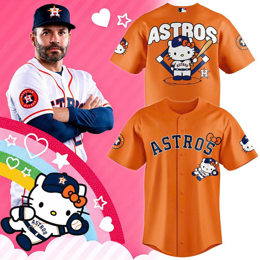 Houston Astros X Hello Kitty 2026 Theme Match Baseball Jersey Houston Astros Merch Cute Gifts 1 - Unicasport Houston Astros X Hello Kitty 2026 Theme Match Baseball Jersey Houston Astros Merch Cute Gifts