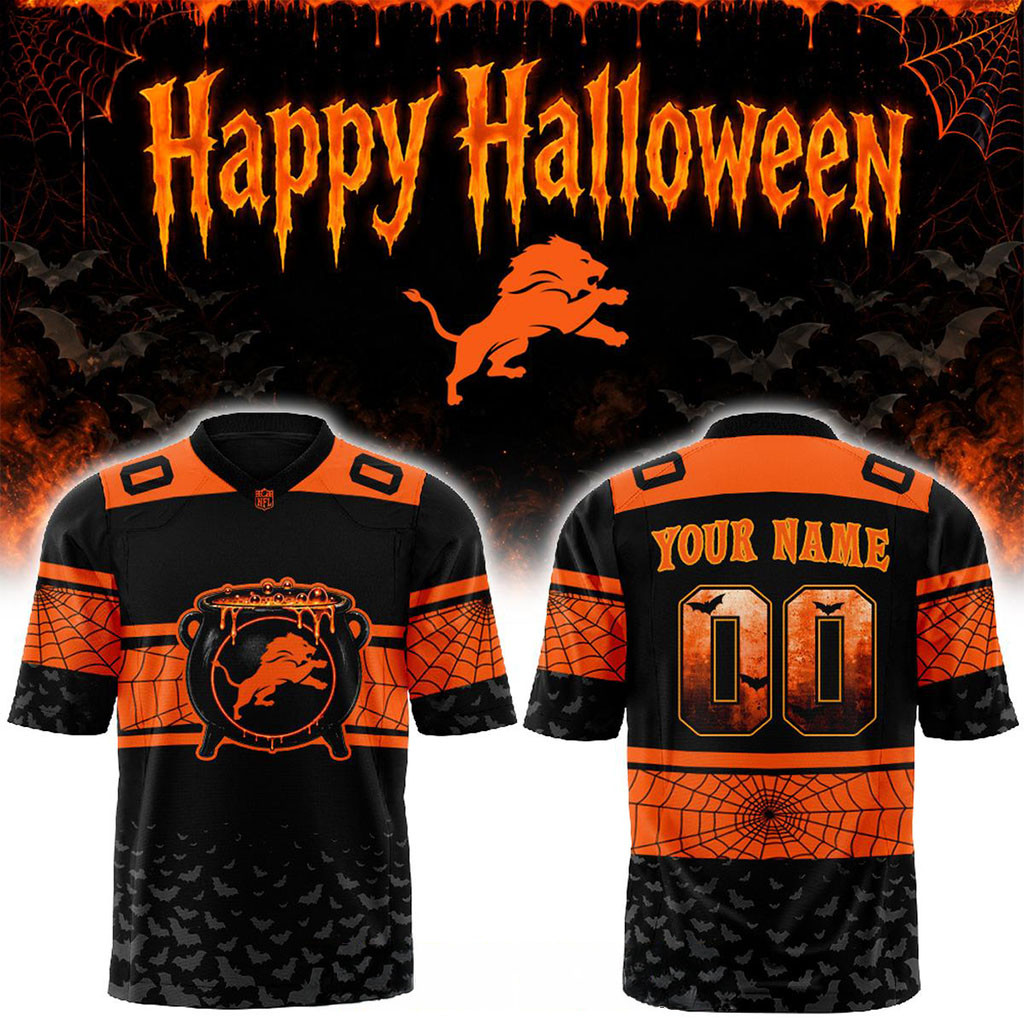 Personalized Detroit Lions Halloween Day 2026 Spooky Game Football Jersey Detroit Lions Merch 1 - Unicasport Personalized Detroit Lions Halloween Day 2026 Spooky Game Football Jersey Detroit Lions Merch