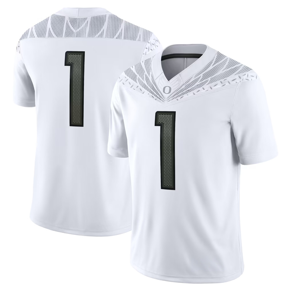 Oregon Ducks Merch 2026 #1 White Oregon Ducks Game Jersey Game Day Apparel Gift For Men 1 - Unicasport Oregon Ducks Merch 2026 #1 White Oregon Ducks Game Jersey Game Day Apparel Gift For Men
