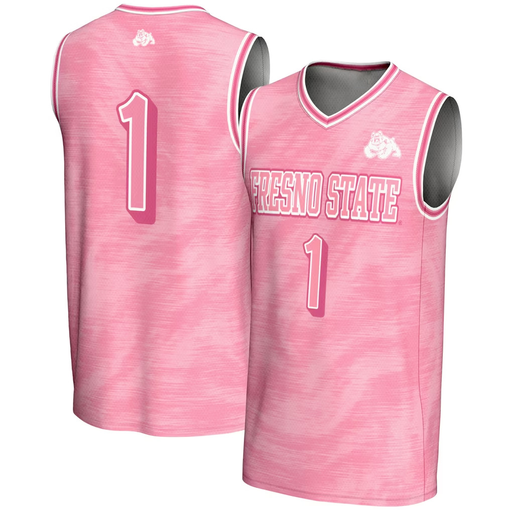 Fresno State Bulldogs Merch 2026 GameDay Greats #1 Pink Fresno State Bulldogs Basketball Jersey 1 - Unicasport Fresno State Bulldogs Merch 2026 GameDay Greats #1 Pink Fresno State Bulldogs Basketball Jersey