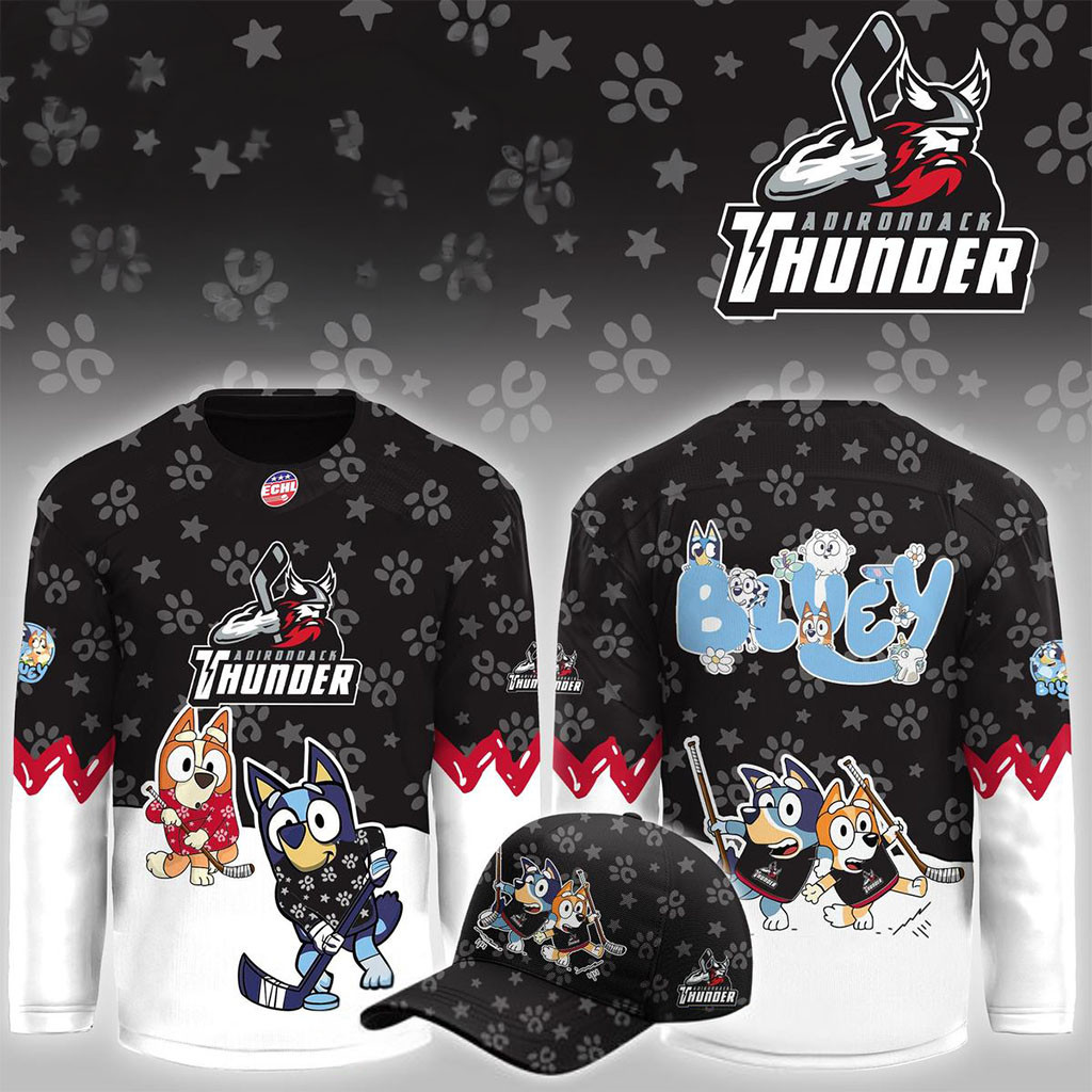 Adirondack Thunder Bluey And Bingo Night 2026 Christmas Hockey Jersey Adirondack Thunder Merch 1 - Unicasport Adirondack Thunder Bluey And Bingo Night 2026 Christmas Hockey Jersey Adirondack Thunder Merch