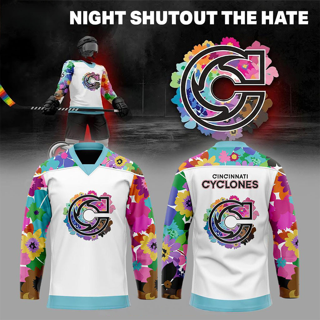 Cincinnati Cyclones Pride Night 2026 Shutout The Hate Hockey Jersey Cincinnati Cyclones Merch 1 - Unicasport Cincinnati Cyclones Pride Night 2026 Shutout The Hate Hockey Jersey Cincinnati Cyclones Merch