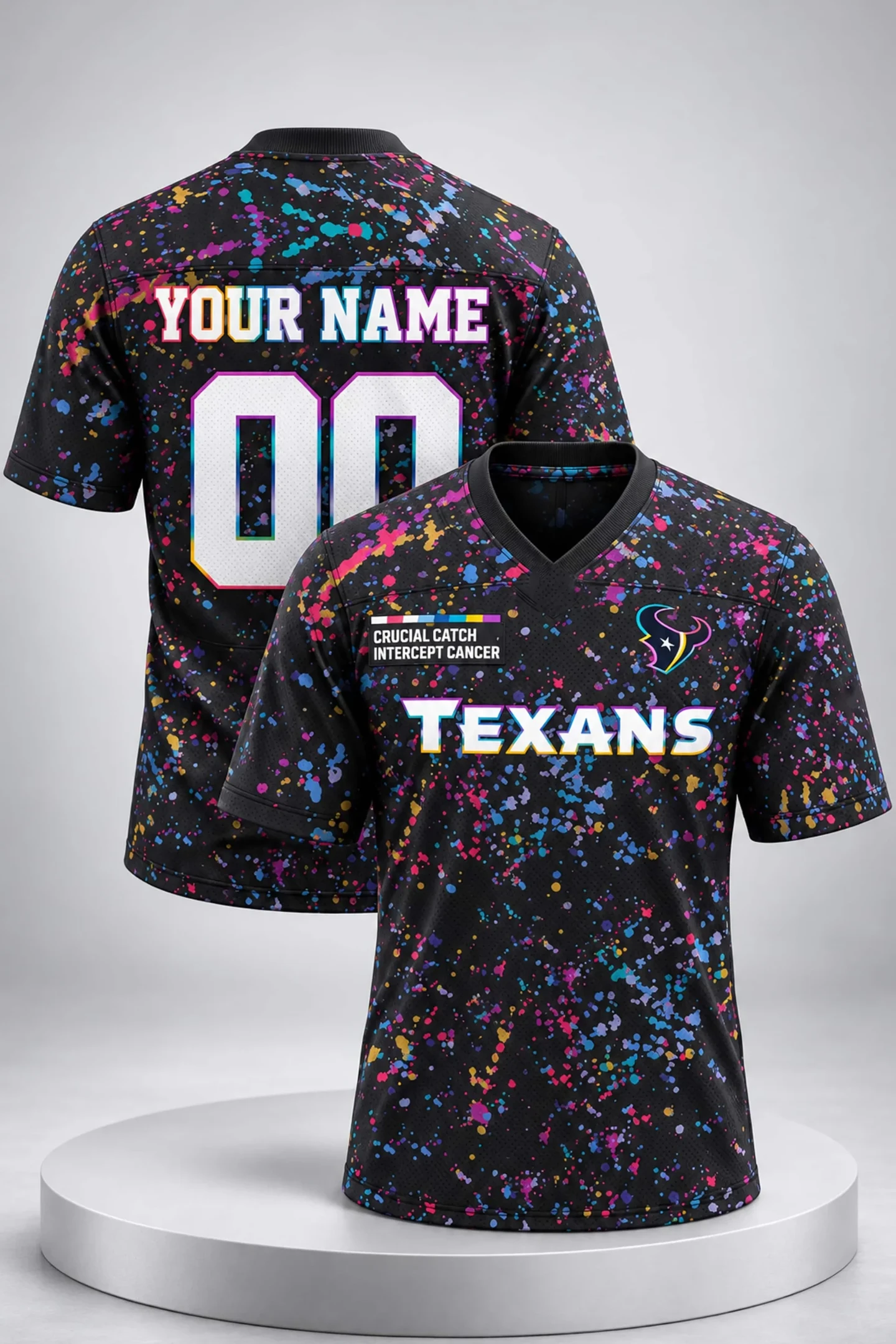 Custom 2026 Houston Texans Crucial Catch Intercept Cancer Football Jersey NFL Crucial Catch Merch 1 - Unicasport Custom 2026 Houston Texans Crucial Catch Intercept Cancer Football Jersey NFL Crucial Catch Merch