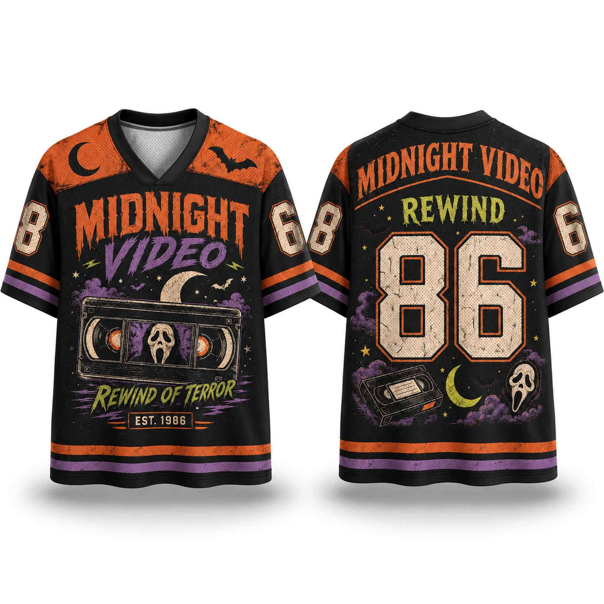 2026 Midnight Video Rewind Of Terror Est 1986 Halloween Jersey Scary Shirt Horror Lovers Gifts 1 - Unicasport 2026 Midnight Video Rewind Of Terror Est 1986 Halloween Jersey Scary Shirt Horror Lovers Gifts