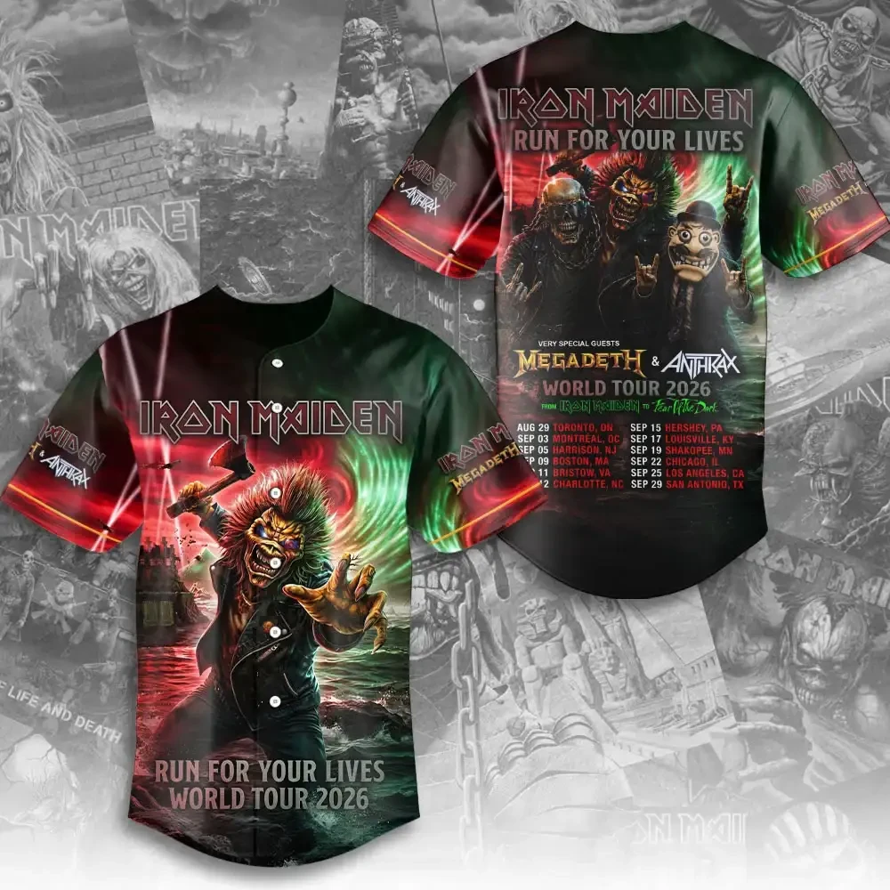 Iron Maiden Run For Your Lives Baseball Jersey World Tour 2026 Iron Maiden Merch Gifts For Him 1 - Unicasport Iron Maiden Run For Your Lives Baseball Jersey World Tour 2026 Iron Maiden Merch Gifts For Him