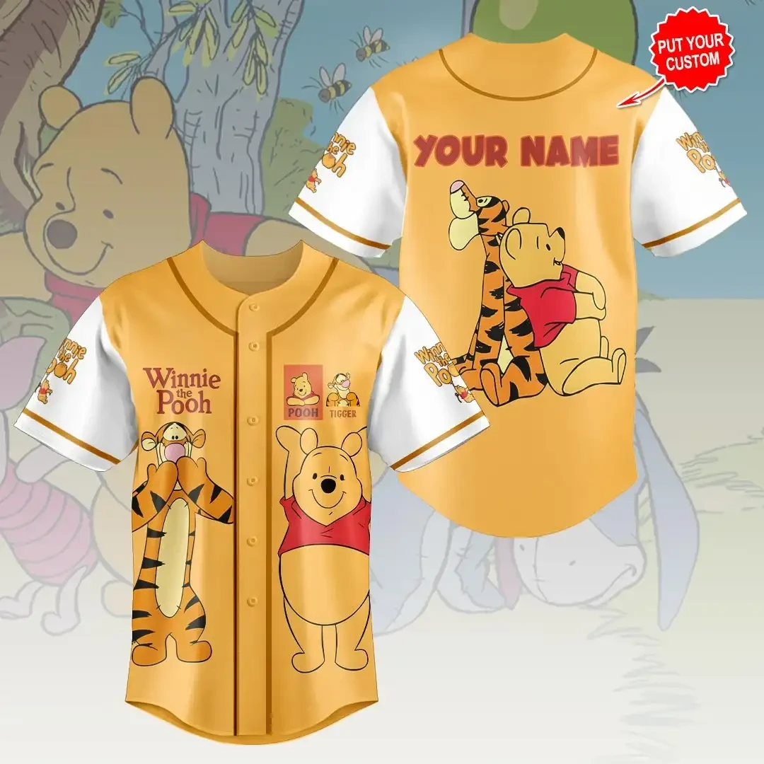 Personalized Winnie The Pooh Baseball Jersey Cute Cartoon Apparel Winnie The Pooh Fan Gifts 1 - Unicasport Personalized Winnie The Pooh Baseball Jersey Cute Cartoon Apparel Winnie The Pooh Fan Gifts