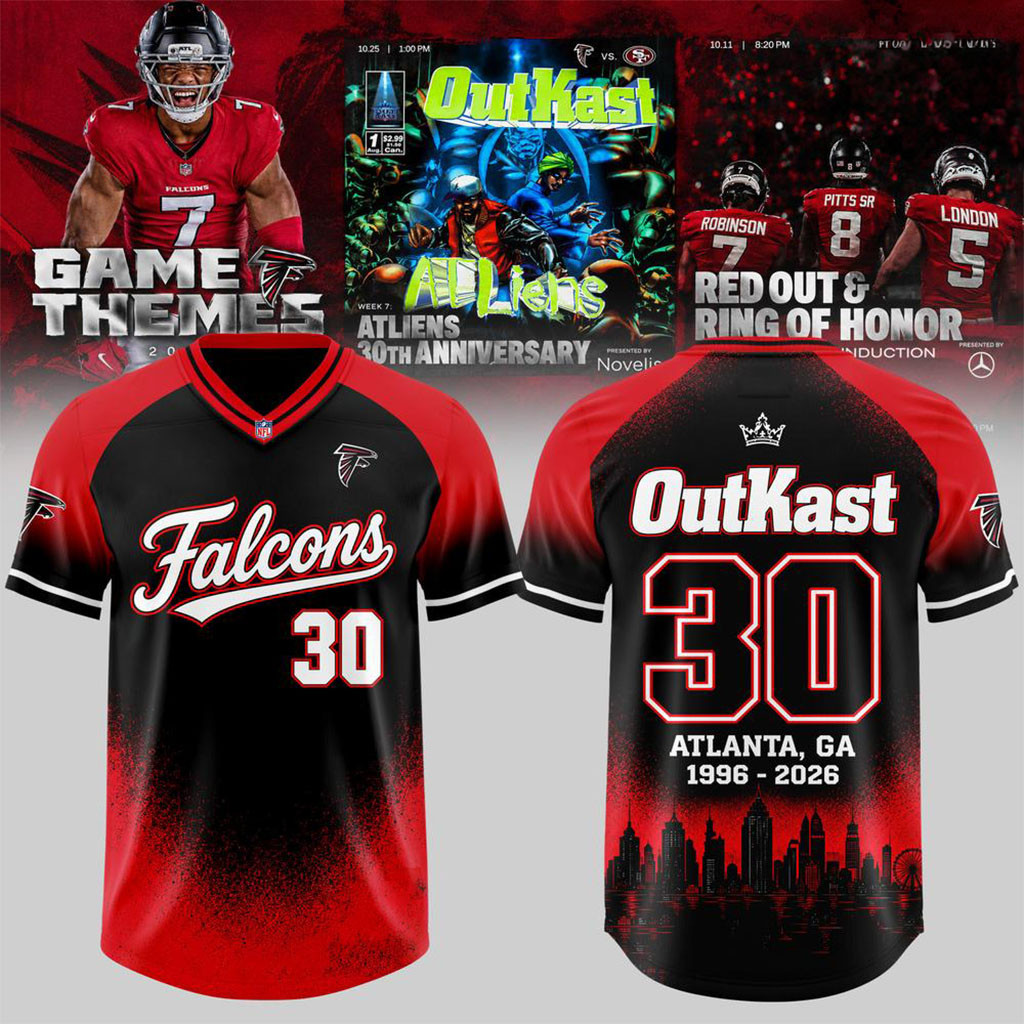 Atlanta Falcons x OutKast ATLiens 30th Anniversary 2026 Football Jersey Fan Merch Gifts