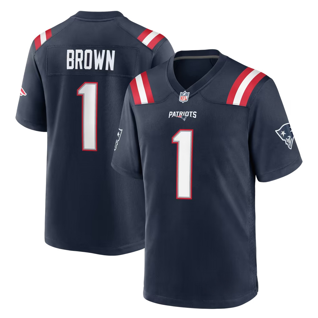 #1 AJ Brown Jersey Shirt New England Patriots Merch 2026 NE Patriots Team Game Jersey Fan Gifts 1 - Unicasport #1 AJ Brown Jersey Shirt New England Patriots Merch 2026 NE Patriots Team Game Jersey Fan Gifts