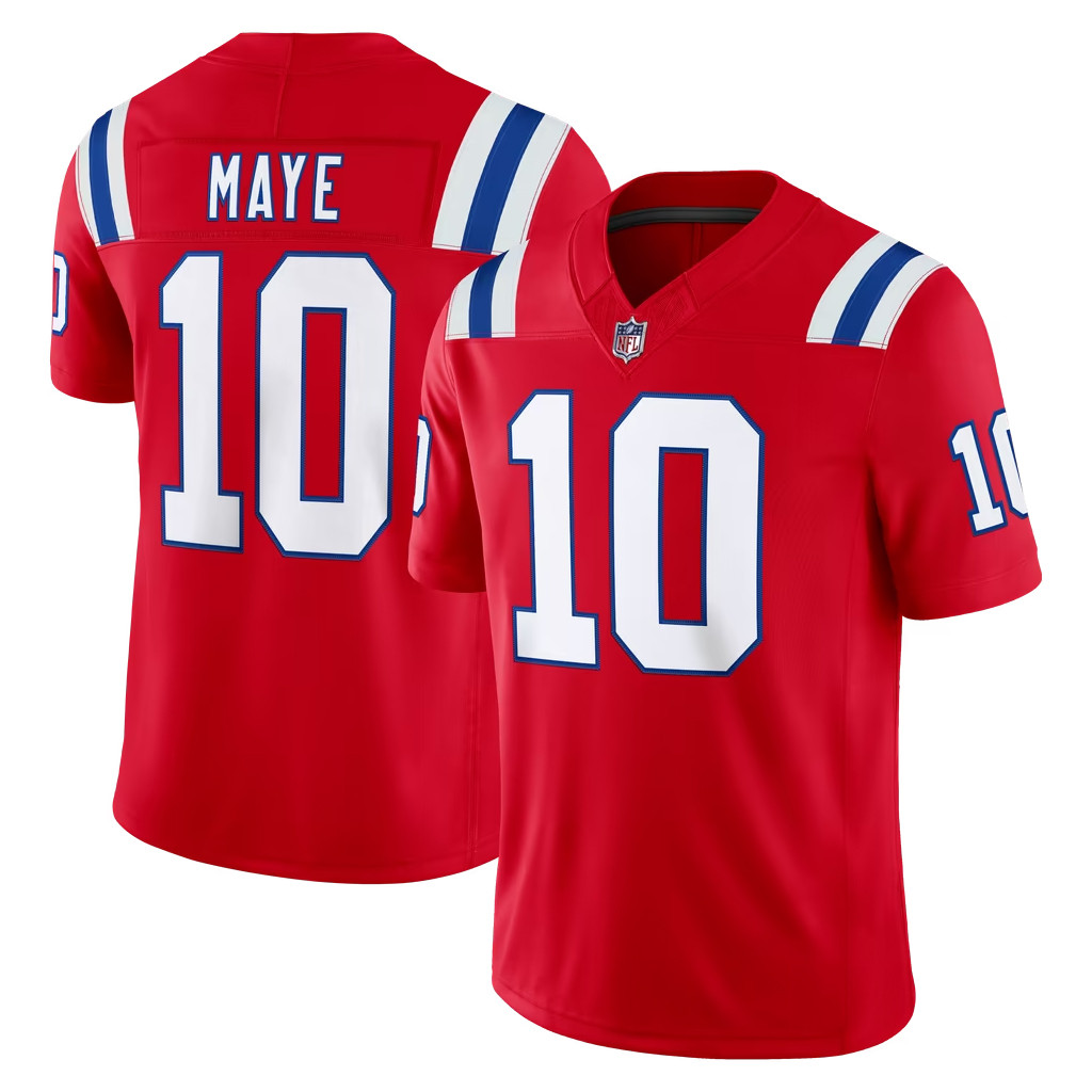 Drake Maye Jersey Shirt Red New England Patriots Merch #10 Patriots Alternate Vapor FUSE Jersey 1 - Unicasport Drake Maye Jersey Shirt Red New England Patriots Merch #10 Patriots Alternate Vapor FUSE Jersey
