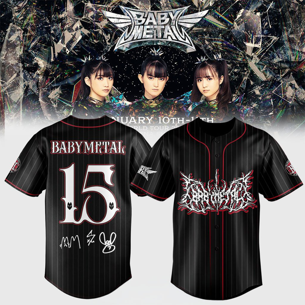 Babymetal World Tour 2026 Signature Baseball Jersey Babymetal Merch Present For Band Fans 1 - Unicasport Babymetal World Tour 2026 Signature Baseball Jersey Babymetal Merch Present For Band Fans