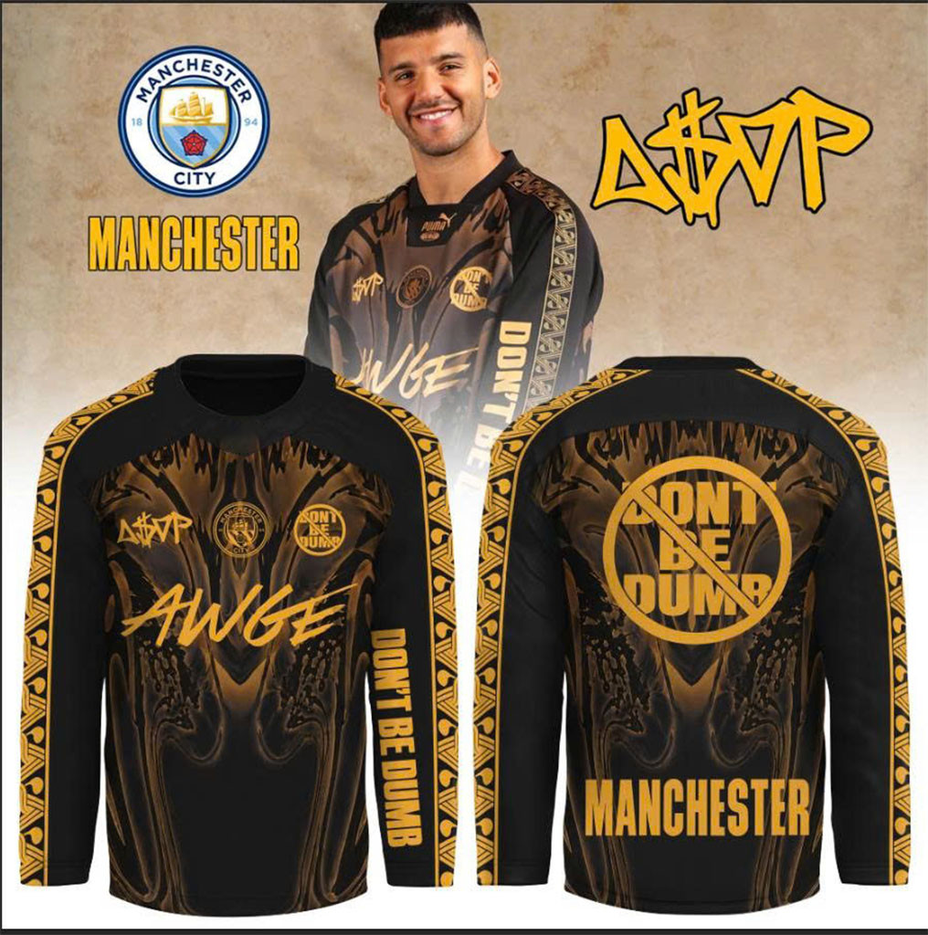 ASAP Rocky X Manchester City Don't Be Dumb Hockey Jersey ASAP Rocky Merch Rap Fan Gifts 1 - Unicasport ASAP Rocky X Manchester City Don't Be Dumb Hockey Jersey ASAP Rocky Merch Rap Fan Gifts