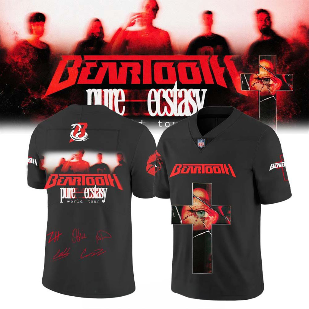Beartooth Pure Ecstasy World Tour 2026 Football Jersey Beartooth Merch Gift For Band Fans 1 - Unicasport Beartooth Pure Ecstasy World Tour 2026 Football Jersey Beartooth Merch Gift For Band Fans