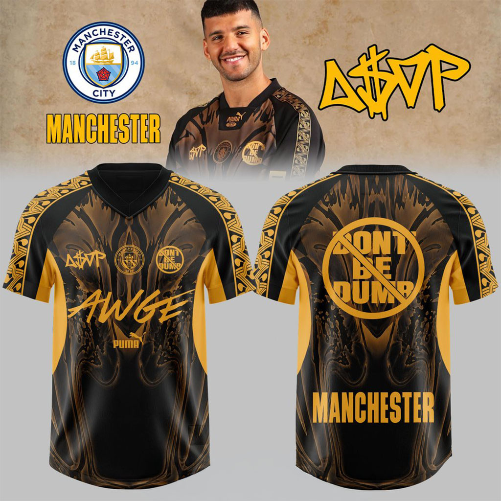 ASAP Rocky X Manchester City Don't Be Dumb Football Jersey ASAP Rocky Merch Gift For Fans