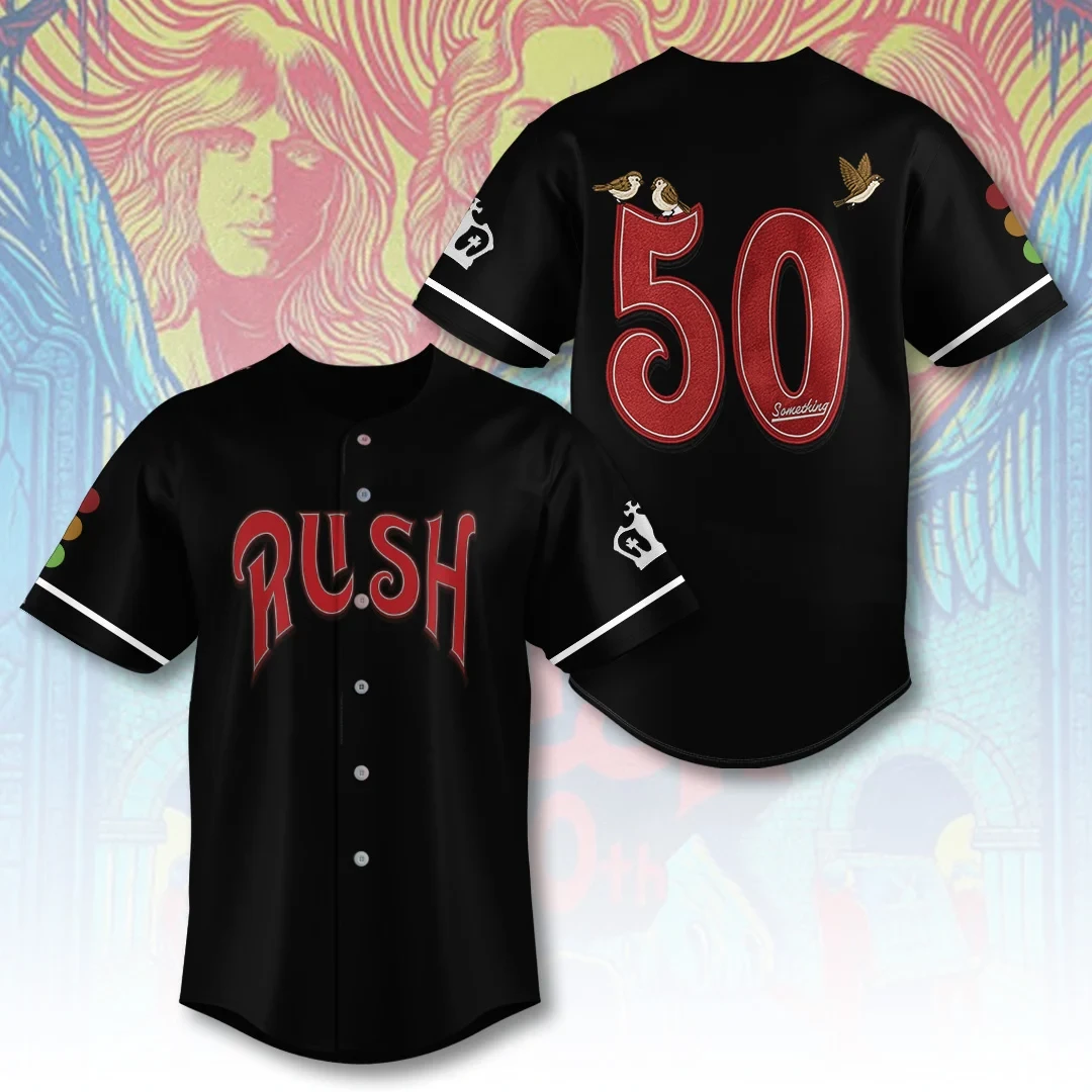 Rush 50th Anniversary Baseball Jersey RUSH Fifty Something Tour 2026 Merch Gift For Music Fans 1 - Unicasport Rush 50th Anniversary Baseball Jersey RUSH Fifty Something Tour 2026 Merch Gift For Music Fans