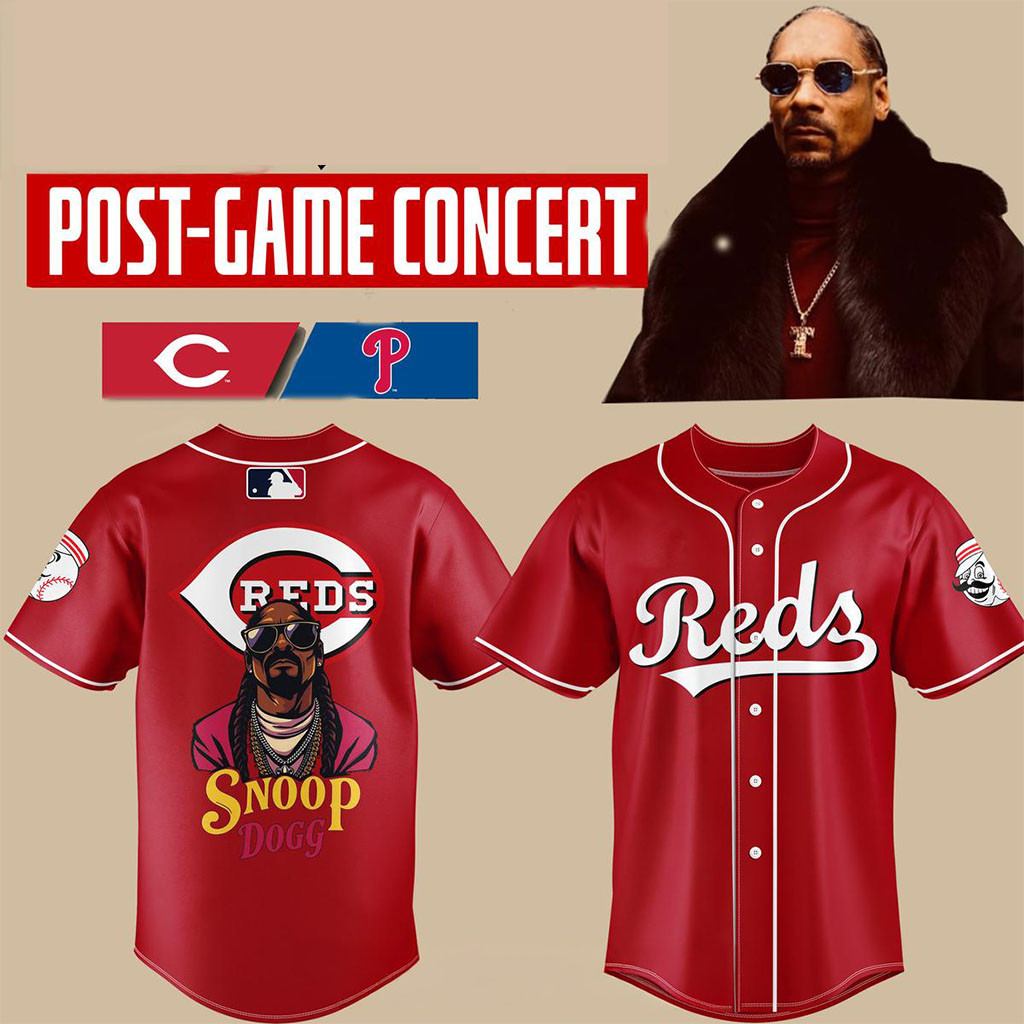 Cincinnati Reds X Snoop Dogg Post Game 2026 Concert Baseball Jersey Reds Merch Gift For Fans 1 - Unicasport Cincinnati Reds X Snoop Dogg Post Game 2026 Concert Baseball Jersey Reds Merch Gift For Fans