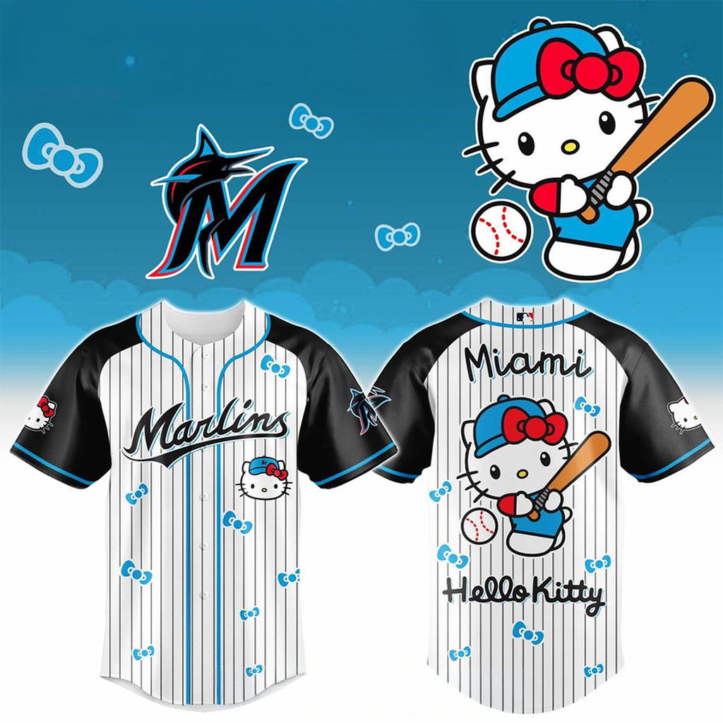 Miami Marlins Hello Kitty 2026 Game Theme Night Baseball Jersey Miami Marlins Merch Fans Gifts 1 - Unicasport Miami Marlins Hello Kitty 2026 Game Theme Night Baseball Jersey Miami Marlins Merch Fans Gifts