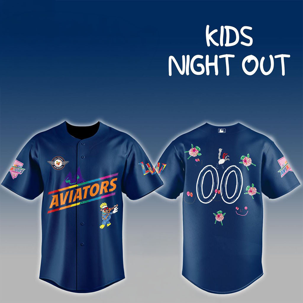Custom Las Vegas Aviators Kids Night Out 2026 Theme Game Baseball Jersey Aviators Merch Gifts 1 - Unicasport Custom Las Vegas Aviators Kids Night Out 2026 Theme Game Baseball Jersey Aviators Merch Gifts
