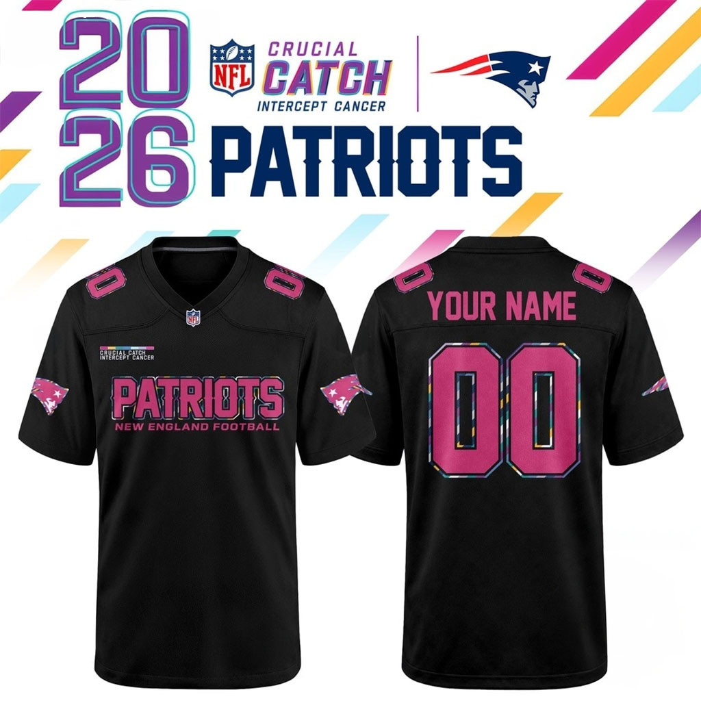 Custom New England Patriots NFL Crucial Catch 2026 Black Football Jersey Patriots Merch 1 - Unicasport Custom New England Patriots NFL Crucial Catch 2026 Black Football Jersey Patriots Merch