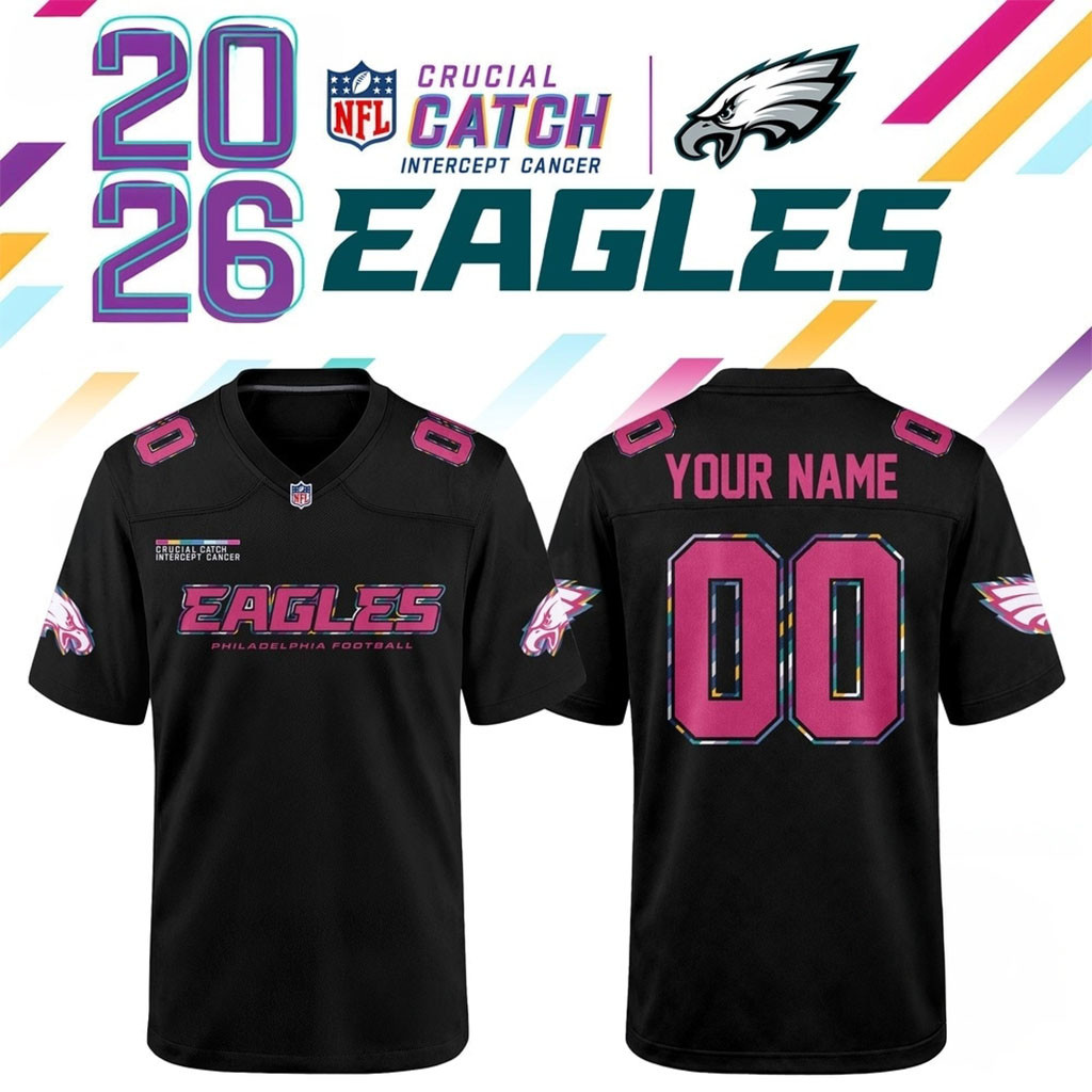 Custom Philadelphia Eagles NFL Crucial Catch 2026 Black Football Jersey Eagles Merch Him Gifts 1 - Unicasport Custom Philadelphia Eagles NFL Crucial Catch 2026 Black Football Jersey Eagles Merch Him Gifts